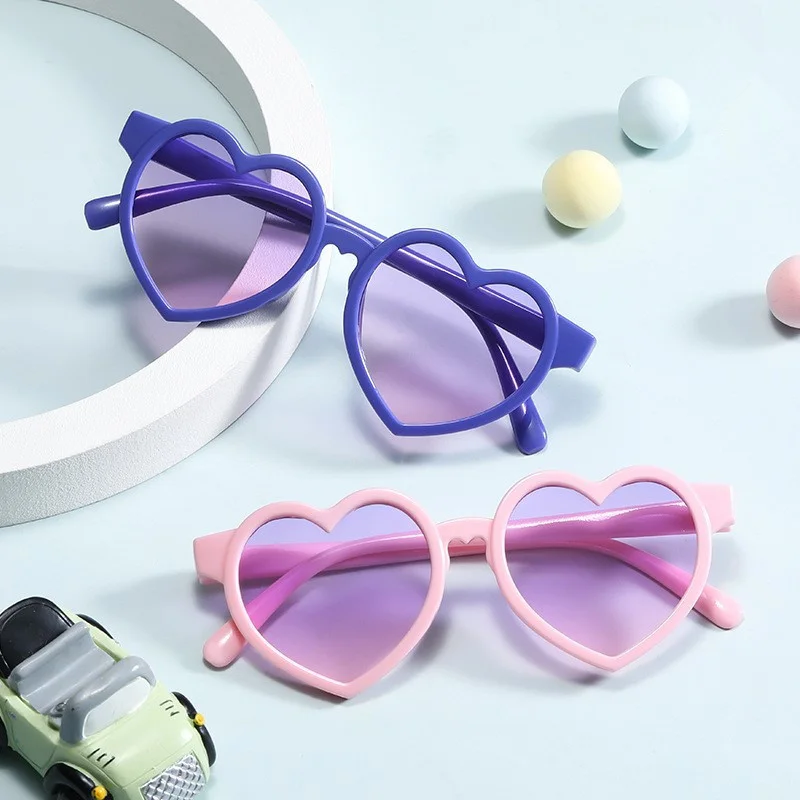 Детские солнцезащитные очки с сердечками конфетных цветов в Корейском стиле