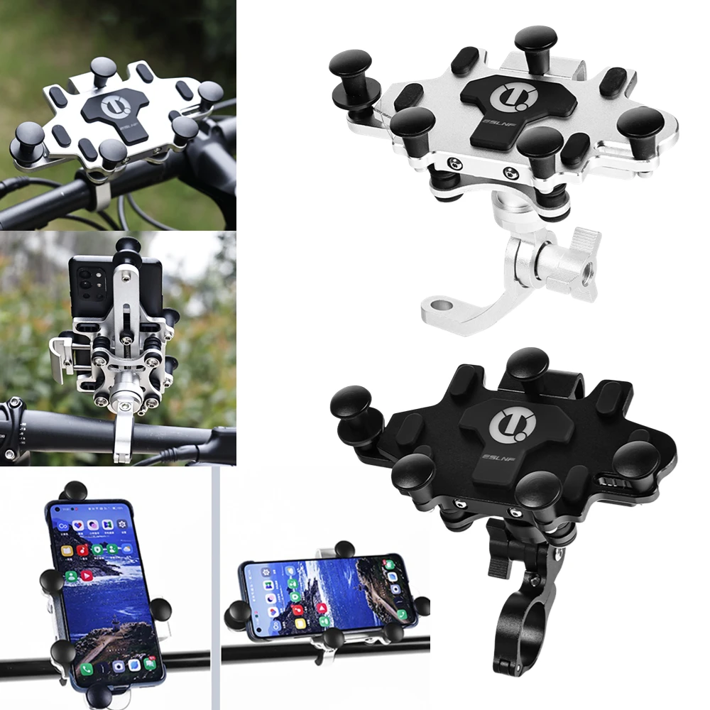 

Bike Phone Holder Aluminum Alloy Mobile Phone Support Shockproof Anti Vibration Multi Angle Rotation for Bike Motorcycle