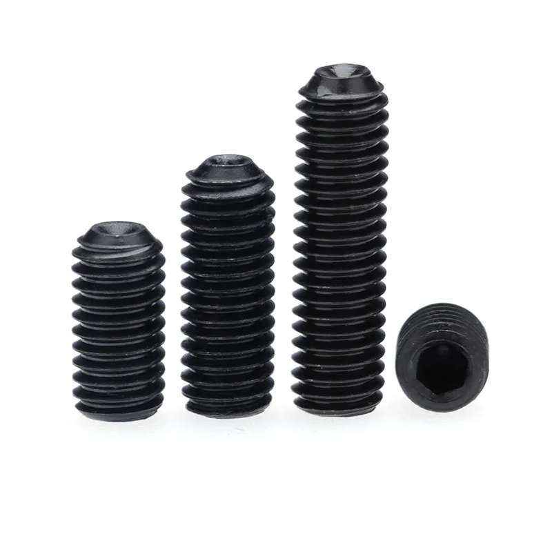 

2/5/10PCS Hexagon M10 M12 Grub Screw Plain Cup Point Socket Set Screw Black Grade 12.9