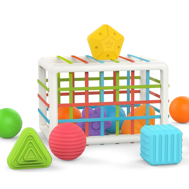 

Montessori Colorful Shape Blocks Sorting Game Baby Motor Skill Tactile Learning Educational Toys for Children Bebe Birth Gift