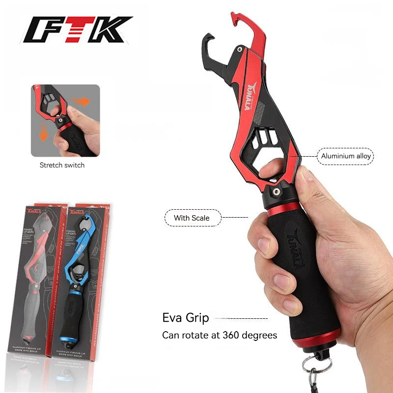 

FTK Aluminum Alloy Multifunctional Fishing Pliers Grip Set Fishing Tackle With Scale Split Ring High Quality Lip Grips Tools