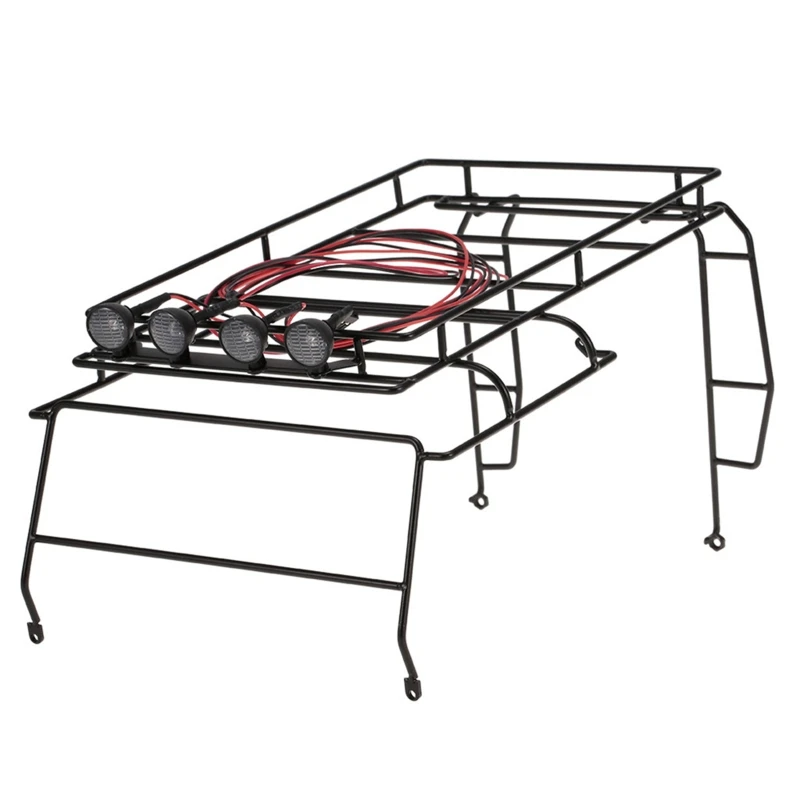 

Durable High-quality Car Roof Rack with 4 Round LED Light for Rc Crawler Dropship