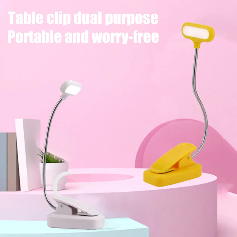 

Led Desk Lamp with Clip USB Rechargeable EyeProtection Stepless Dimmable Reading Lamp Freely Foldable Bedroom Bedside Table Lamp