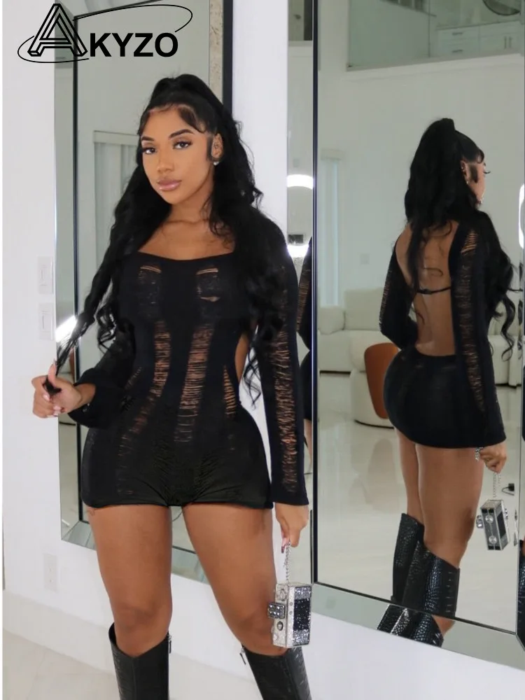 

Однотонные комбинезоны с вырезами, женские комбинезоны в стиле лаконичного хипстера, сексуальные комбинезоны с длинным рукавом и открытой спиной для коррекции фигуры, Женская Повседневная Уличная одежда