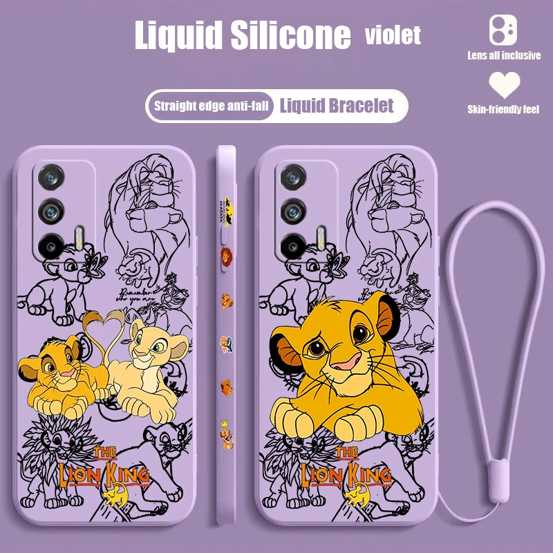 Симпатичная Симба Disney Король Лев для OPPO Reno 10 9 8 7 6 5 4 Z SE Pro Plus Lite жидкая левая