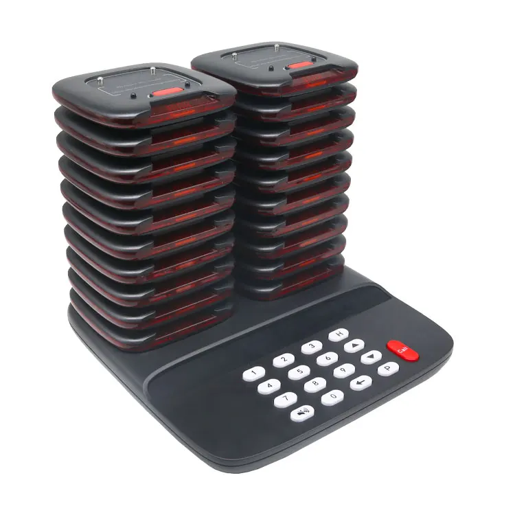 

Black color 433mhz FSK Molulation Queue Calling 1Host With 20 Pagers Paging System KL-QC05