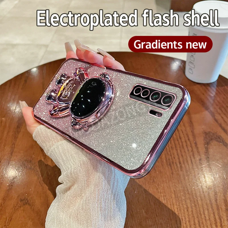 Чехол для Huawei Nova 7 Se мягкий силиконовый чехол из искусственной кожи с блестками