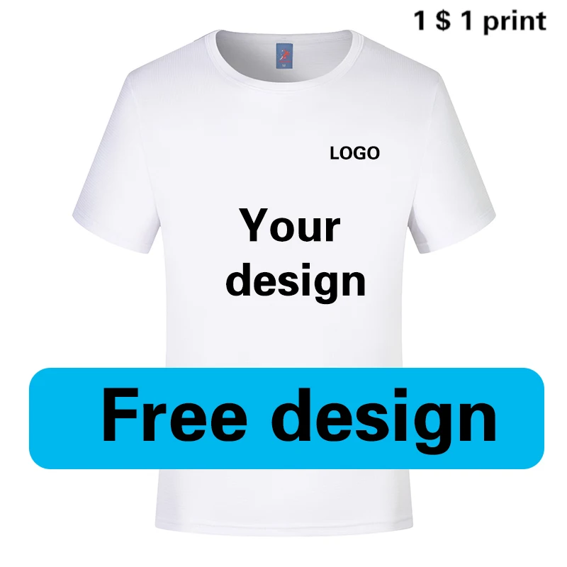 

Футболка с принтом логотипа для мужчин и женщин, быстросохнущая футболка для бега, тренажерного зала, с коротким рукавом, под заказ, спортивная одежда, «сделай сам», фотокоманда, фирменный дизайн