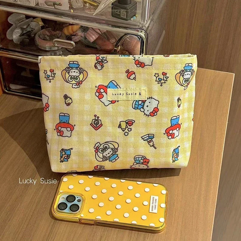 Новинка милая косметичка Ins Hello Kitty дорожная портативная мультяшная Сумка-клатч