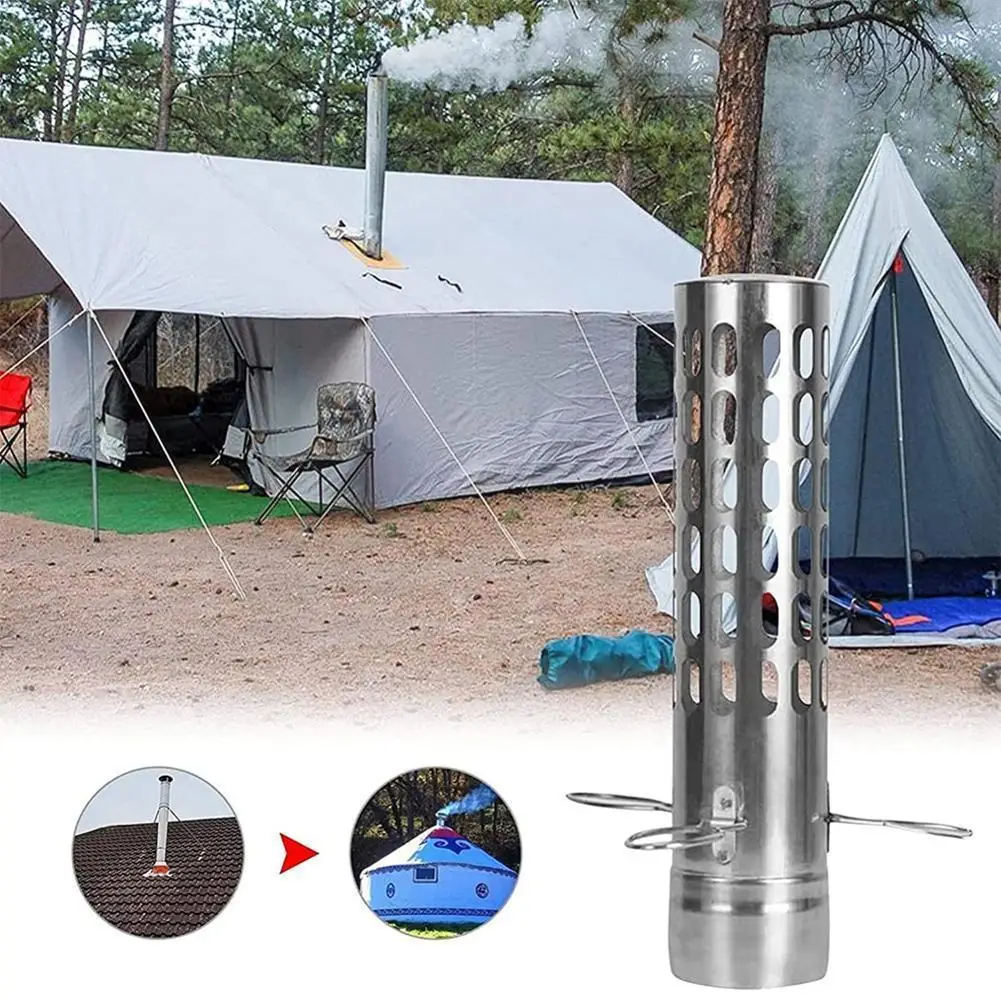 Steel Stove Pipe Chimney With Heat In Sulation Tent Equipments Boiler Flue Camping Net Pipe Exhaust Prevention Sm L1L2