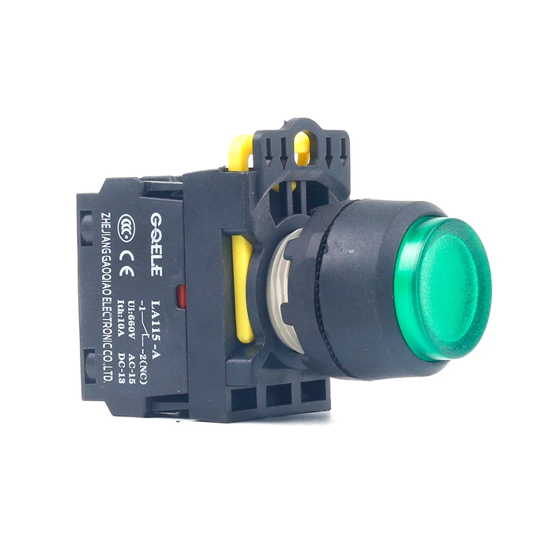 

5 шт., кнопочный выключатель со светодиодной фиксацией IP40 1NO 1NC 1N0 + 1NC 2NO 2NC
