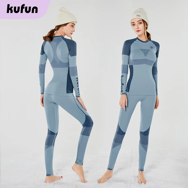 Kufun Ski Inner Wear Underwear Quick Drying Winter Sports Men Snowboard Thermal Women Fitness Running Adults Tight Shirts Jacket