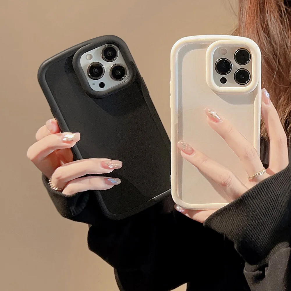 

Simple Premium TPU Liquid Silicone Phone Case For iPhone 14 Pro Max 14 Plus 13 12 11 Thick Border Anti-drop Shock Protective