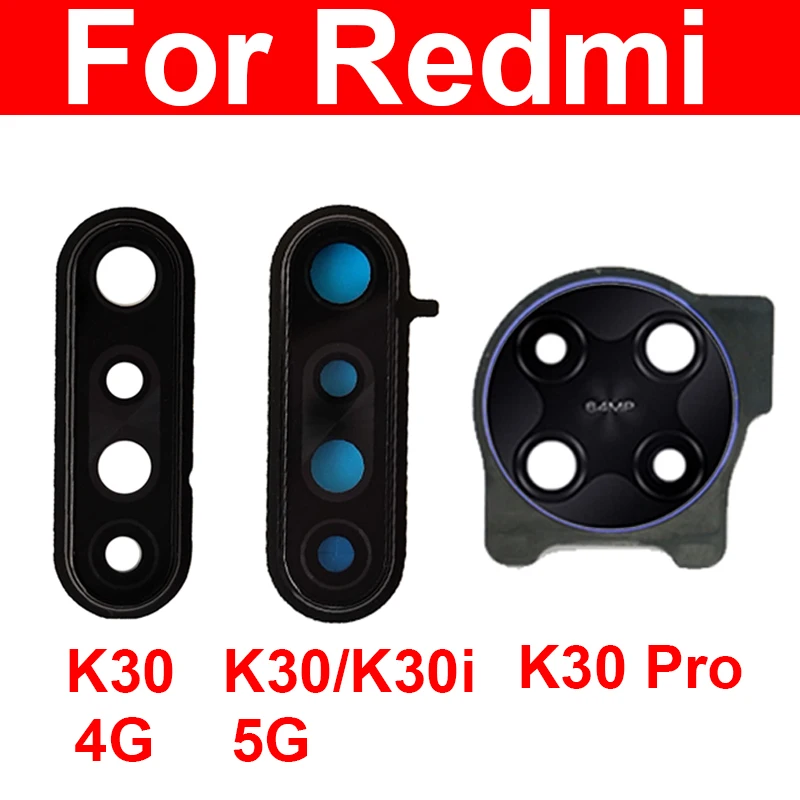 Фото Стеклянная крышка объектива задней камеры, рамка для Xiaomi Redmi K30 K30 Pro 4G 5G, рамка основной крышки задней камеры с наклейкой, запасные части №1