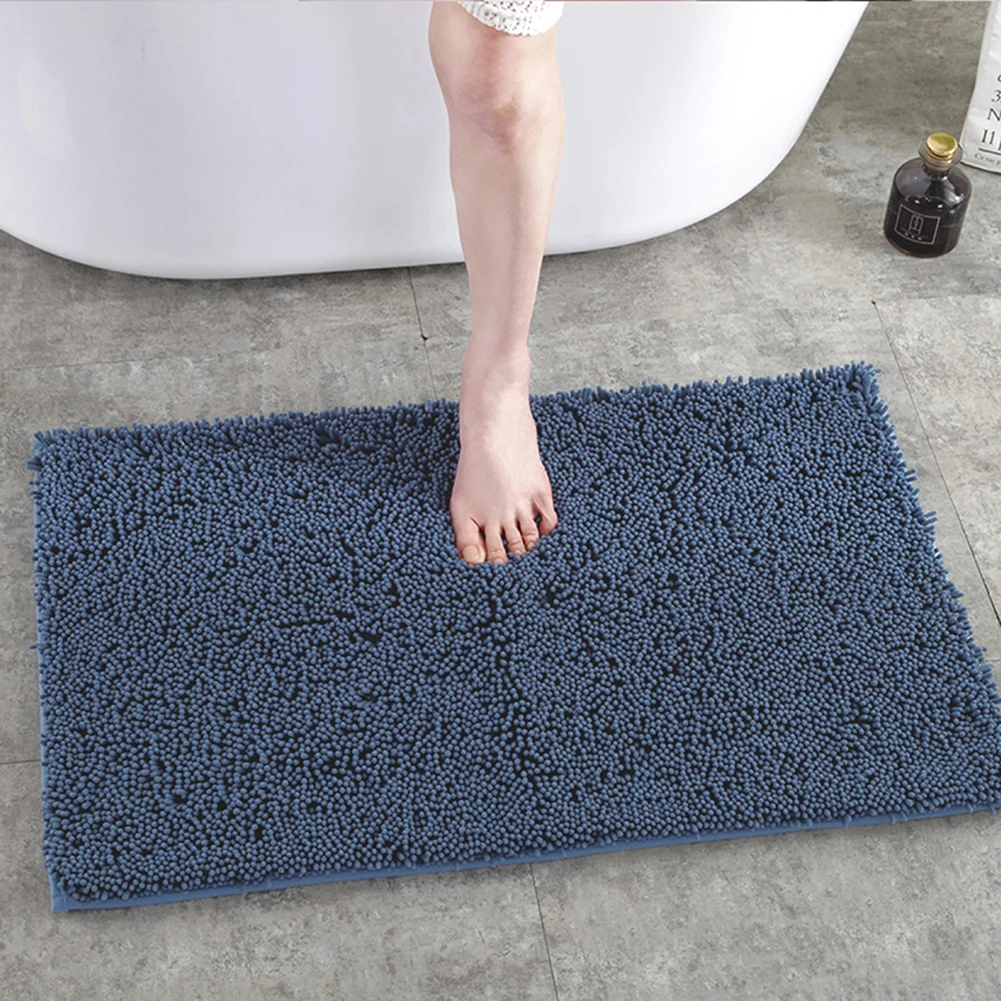 

Luxury Chenille Bath Rug 50x80CM Ultra Soft Absorbent Bathroom Mats Machine Wash Non-slip Plush Carpet for Tub Bathtub Bath Room