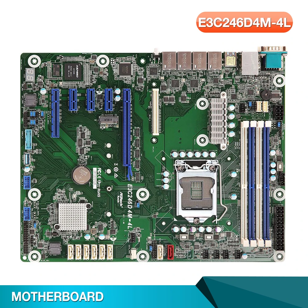 Server Motherboard E3C246D4M-4L For ASRock Rack LGA1151 DDR4 Support E-2100/E-2200 Good Quality