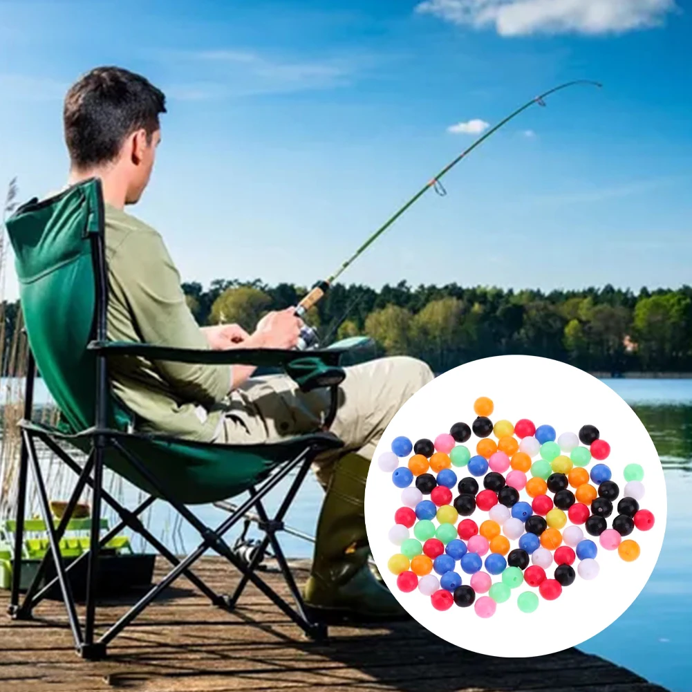 

100pcs PE Plastic Stopper Beads Round Mixed Color for Carp Fishing Rig Fishing Beads Fishing Lures Tackle Accessories