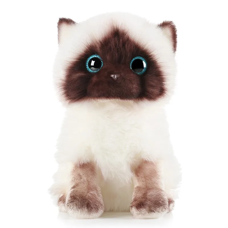 

Kawaii Simulation Cat Plush Toys Soft Stuffed Animals Cute Dolls For Girls Gift Simulation Blue Eyes Cat Plush Doll Stuffed Toys