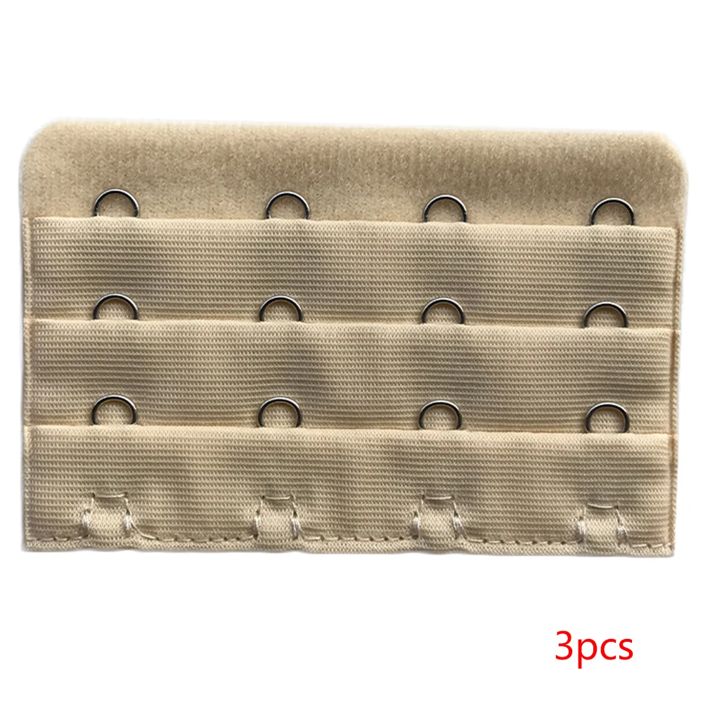

3Pcs Bra Extenders Underwear Strap Clasp Extension 3 Rows 4 Hooks Ladies Bra Adjustable Belt Buckle