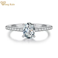 wong rain classic 925 sterling silver vvs1 1ct oval cut real moissanite diamonds gemstone engagement ring fine jewelry with gra