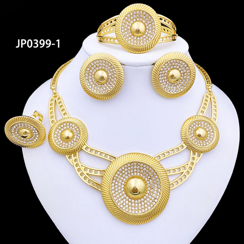 

Fashion Jewelry Sets Gold Color Dubai Jewelry Sets Necklace And Earrings For Women conjuntos de joyas de joyería de moda