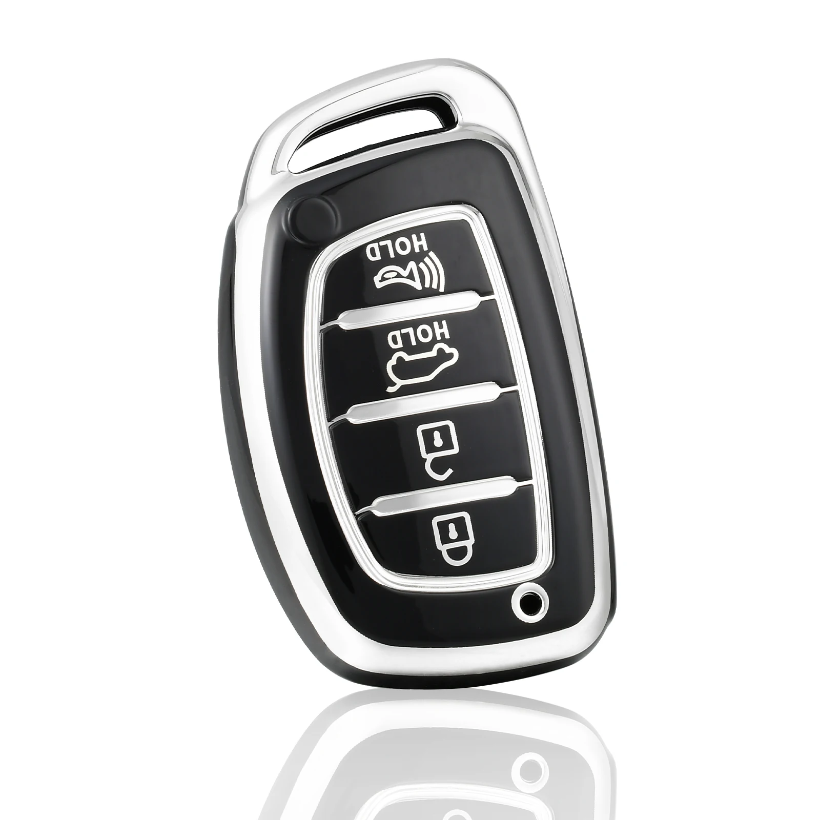 Чехол для смарт-брелока с 4 кнопками для Hyundai Tucson Santa Fe Rena Sonata Elantra Creta Ix35 Ix45 I10 I30 I40 Solaris Accent