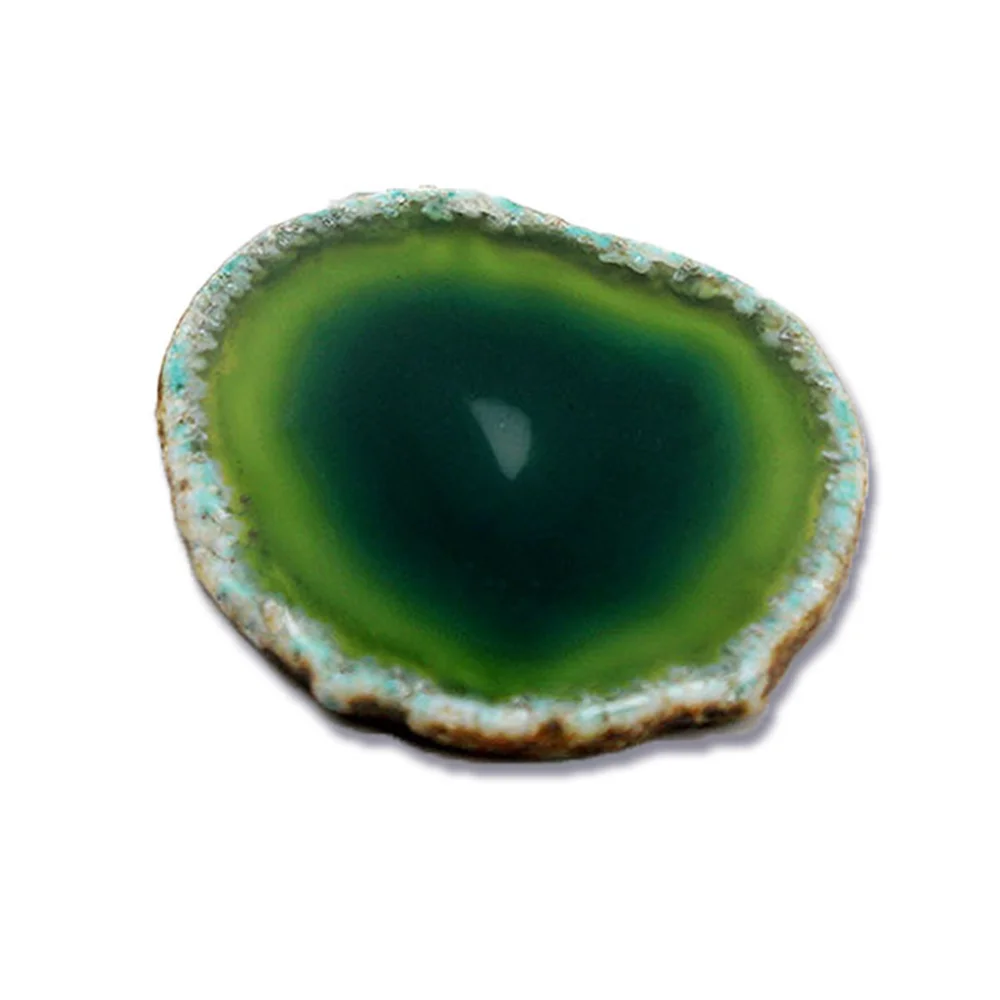2023 New Natural Colorful Agate Cup Pad Color Round Scenery Piece Make by Original Stone Nail Enhancem For Hotel Restaurant Home