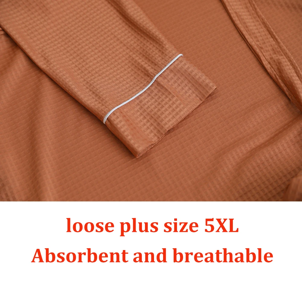 Spring Summer Dresses Robe for Women Solid Waffle Hygroscopic Breathable Bathrobe Female Plus Size 5XL albornoces vetement femme