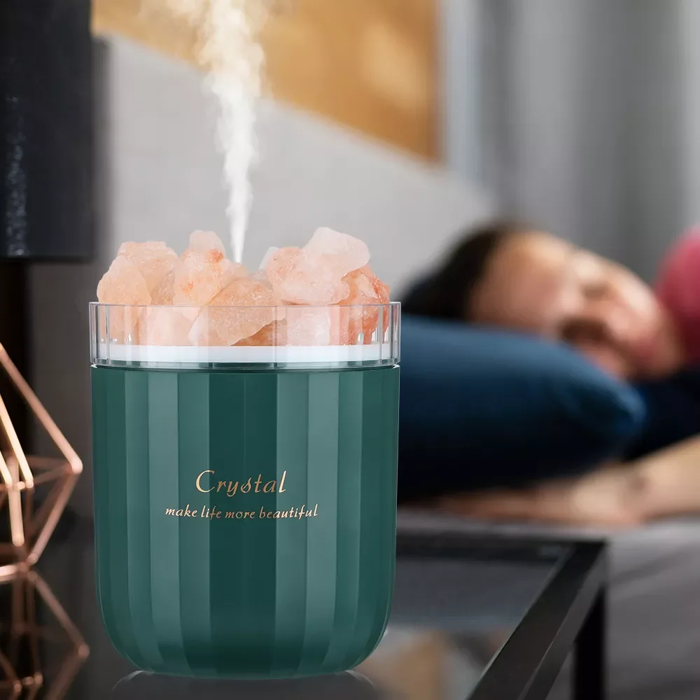 

NEW2023 Crystal Air Humidifier Portable Wireless Aromatherapy Humidifier LED Lights Cool Mist Maker Spray Aroma Essential Oil Di