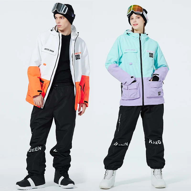 Hooded Jacket Pants Man Snow Suit Winter Outdoor Women Ski Costume Sport Female Tracksuits Waterproof Girl Snowboard Set Cltohes