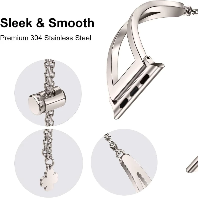 Ремешки из нержавеющей стали для Apple Watch Band 38 мм 40 41 42 44 IWatch Series SE 8 7 6 5 4 3 2 1