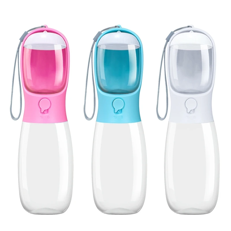 

2 in 1 Dog Water Bottle Leak Proof for Walking Hiking Travel Outdoor Walking White/ Pink/ Green Outdoor Walking K0AB