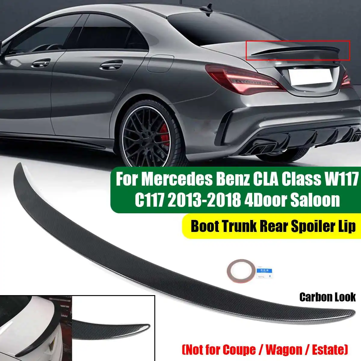

W117 Car Rear Trunk Spoiler Lip Boot Wing Lip For Mercedes CLA Class W117 C117 2013-2018 4Door Saloon Rear Spoiler Wing Lip