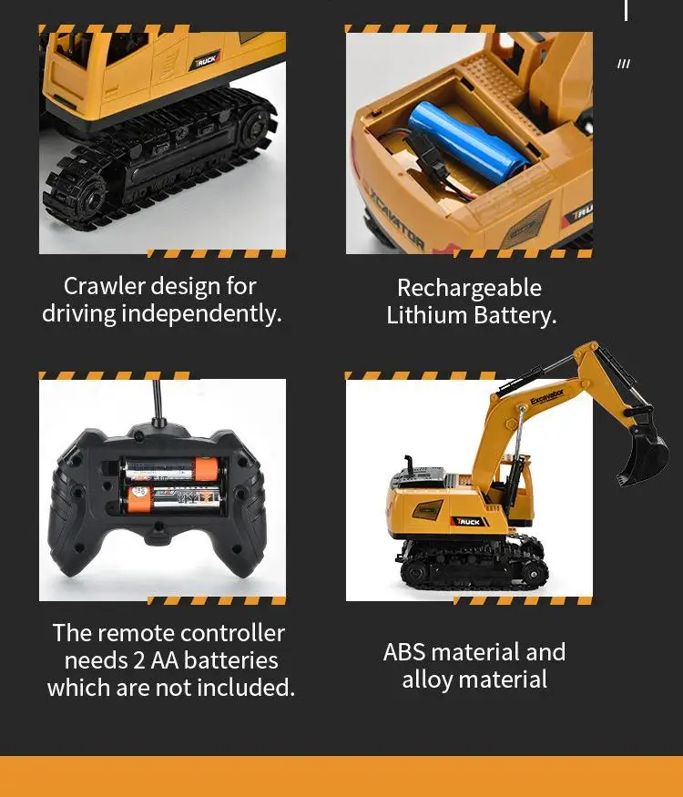 Радиоуправляемый экскаватор 1/20 радиоуправляемая машина 2 4G светодиодная
