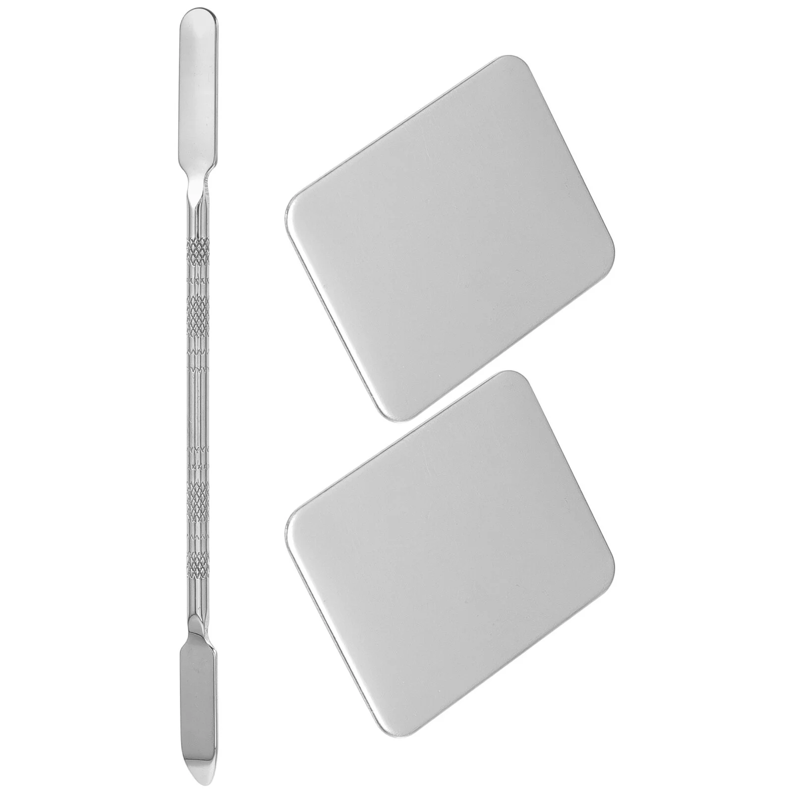 

Ring Palette Stainless Steel Scraper Plate Makeup Mixing Spatula Tray Foundation Pigment Tool Portable Manicures