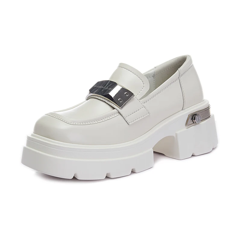 

Женские лоферы из натуральной кожи на массивной платформе и высоком каблуке, модные элегантные роскошные дизайнерские туфли в стиле панк, 2023