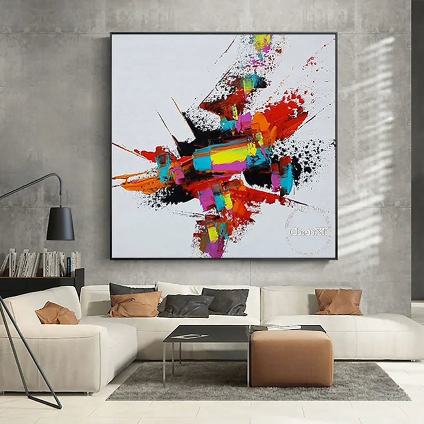 

Abstract Colour Knife Art Crafts Canvas Paintings Purely Handmade Oil Painting Wall Canvas Picture Art Gallery Showpieces