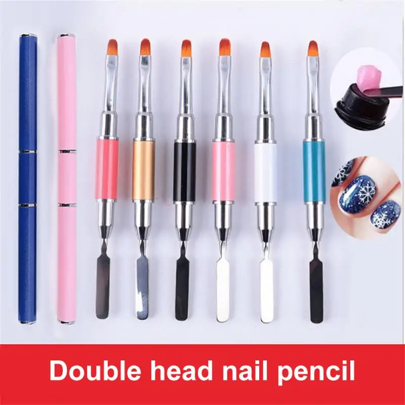 

Двухсторонний акриловый УФ-гель для ногтей для наращивания лайнера с ячейками ручка для рисования с цветами кисть для удаления УФ-геля лопа...