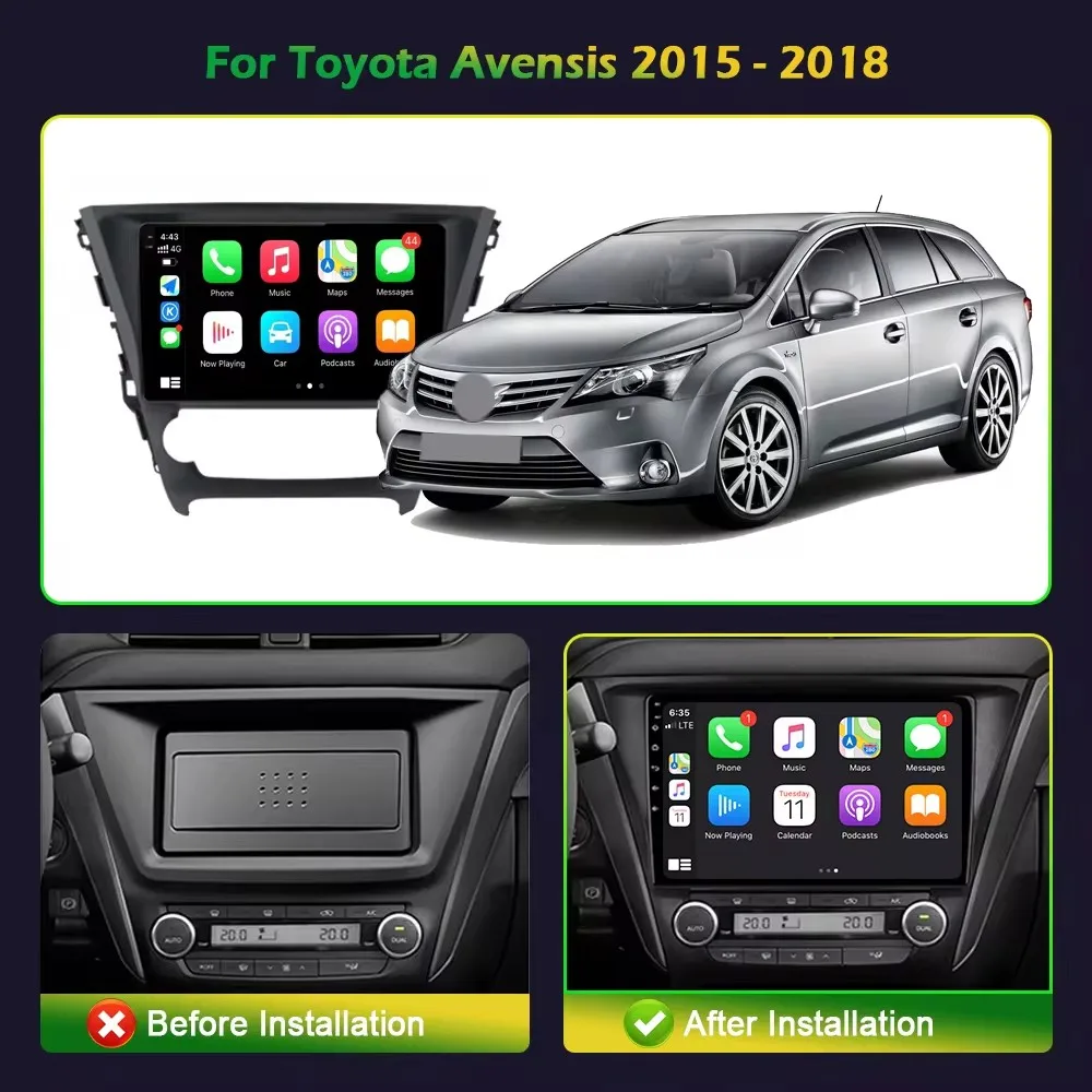 Автомобильное радио Android 14 Carplay для Toyota Avensis 2018 2019 2020 навигация мультимедийный