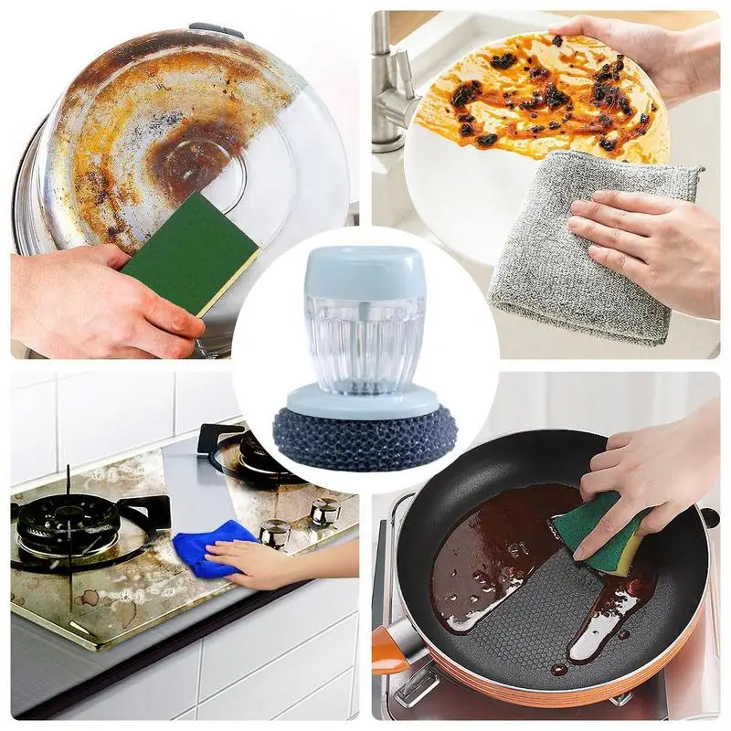 Щетка для скраба с дозатором мыла посуды Портативная щетка дозатора чистки