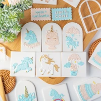 cute unicorn birthday cookie plunger cutters fondant cake mold biscuit sugarcraft cake decorating tools cookie stamp