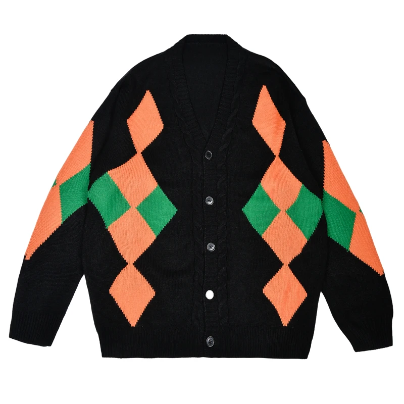 

Мужской вязаный кардиган, свободный свитер в гонконгском стиле, для осени и зимы