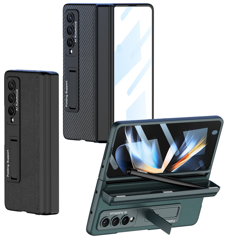 Защитный чехол из искусственной кожи с магнитными петлями для Samsung Galaxy Z Fold4