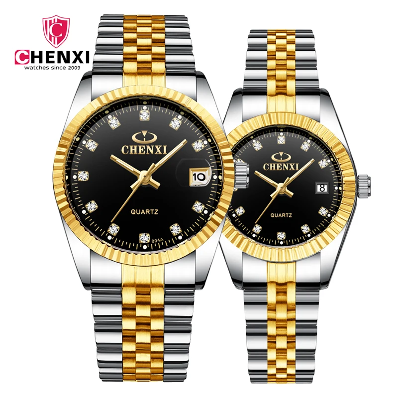 New Couple Watch CHENXI Stainless Steel Men Women Watches Pair Hour Business Casual Waterproof Quartz Watch For Coupl Gift 2022