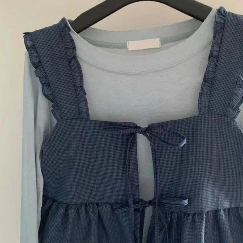 Футболка Matakawa женская из 2 предметов милая Модная рубашка в Корейском стиле с