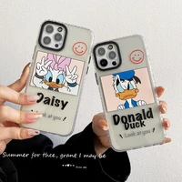 disney look at you donald duck daisy phone case for iphone 11 12 13 mini pro xs max 8 7 6 6s plus x 5s se 2020 xr clear case