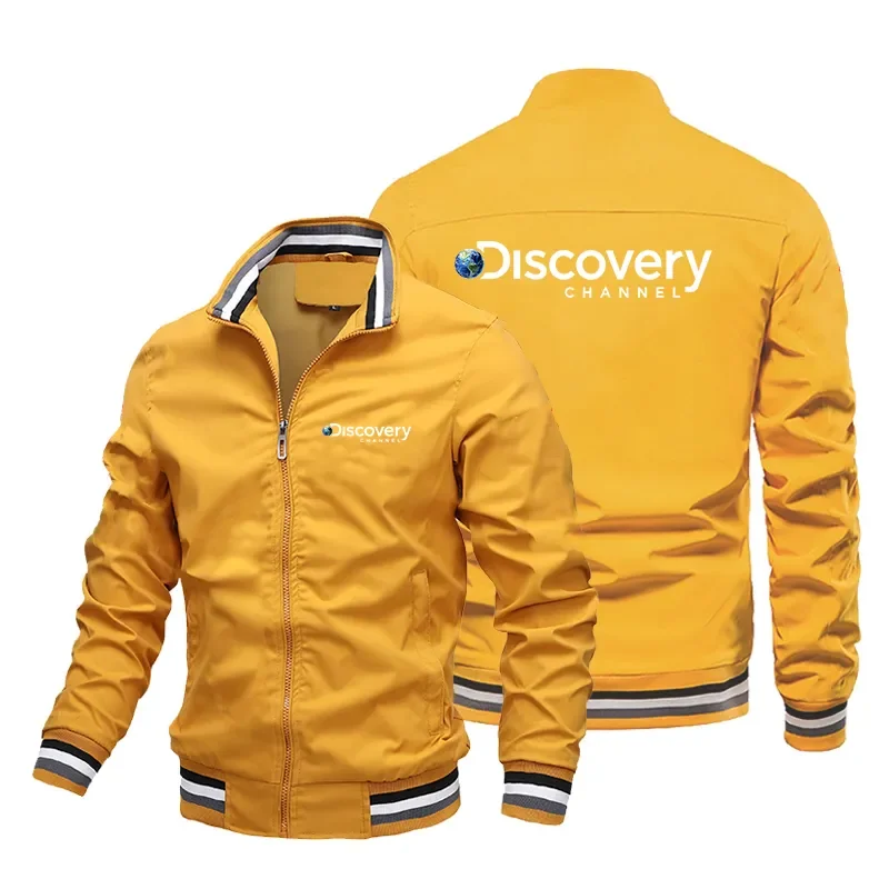 

Spring Discovery Channel Print Coats Mens Streetwear Fashion Men Cargo Jacket Survey Expedition Scholar Windbreaker