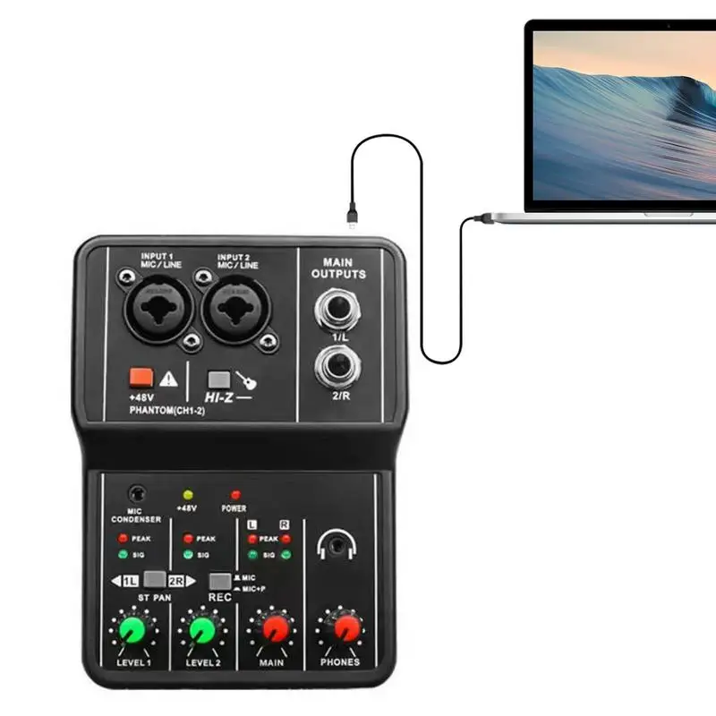 

Live Sound Card Computer Recording Main Live USB Sound Card Portable Small Mini 2-Way Audio Mixer For Music Recording Family