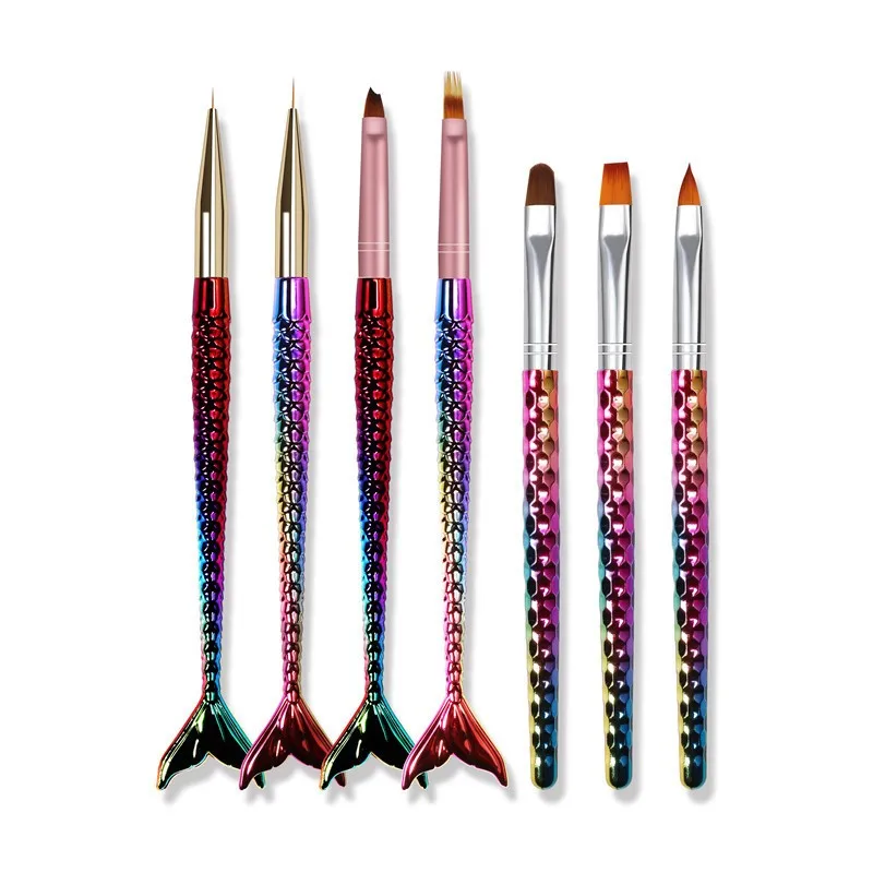 

1 Pc Mermaid Nylon Nail Paint Pen for Manicure Design Fashion Metal Nails Art Brush for DIY Decoration