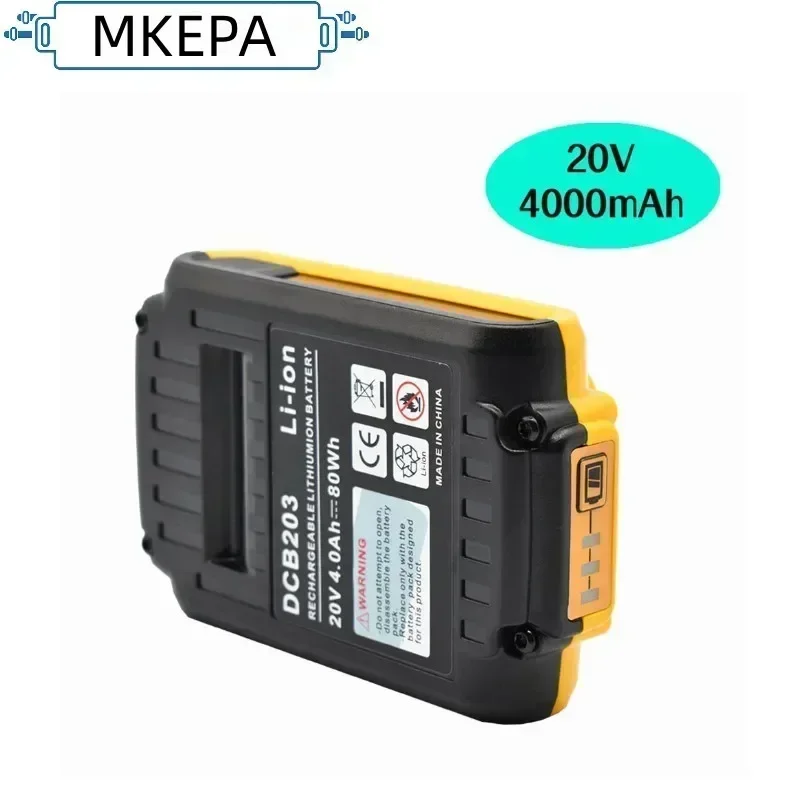 Литий-ионная аккумуляторная батарея DCB200 20 В 2000/4000 мАч для Dewalt DCB203 DCB181 DCB180 DCB201 DCB201-2